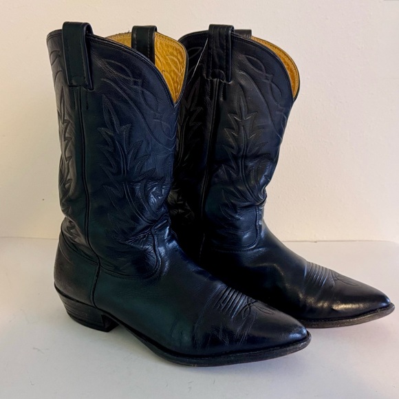 Nocona Vintage Men’s Black Leather WesternCowboy Boots Size 11E